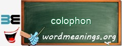 WordMeaning blackboard for colophon